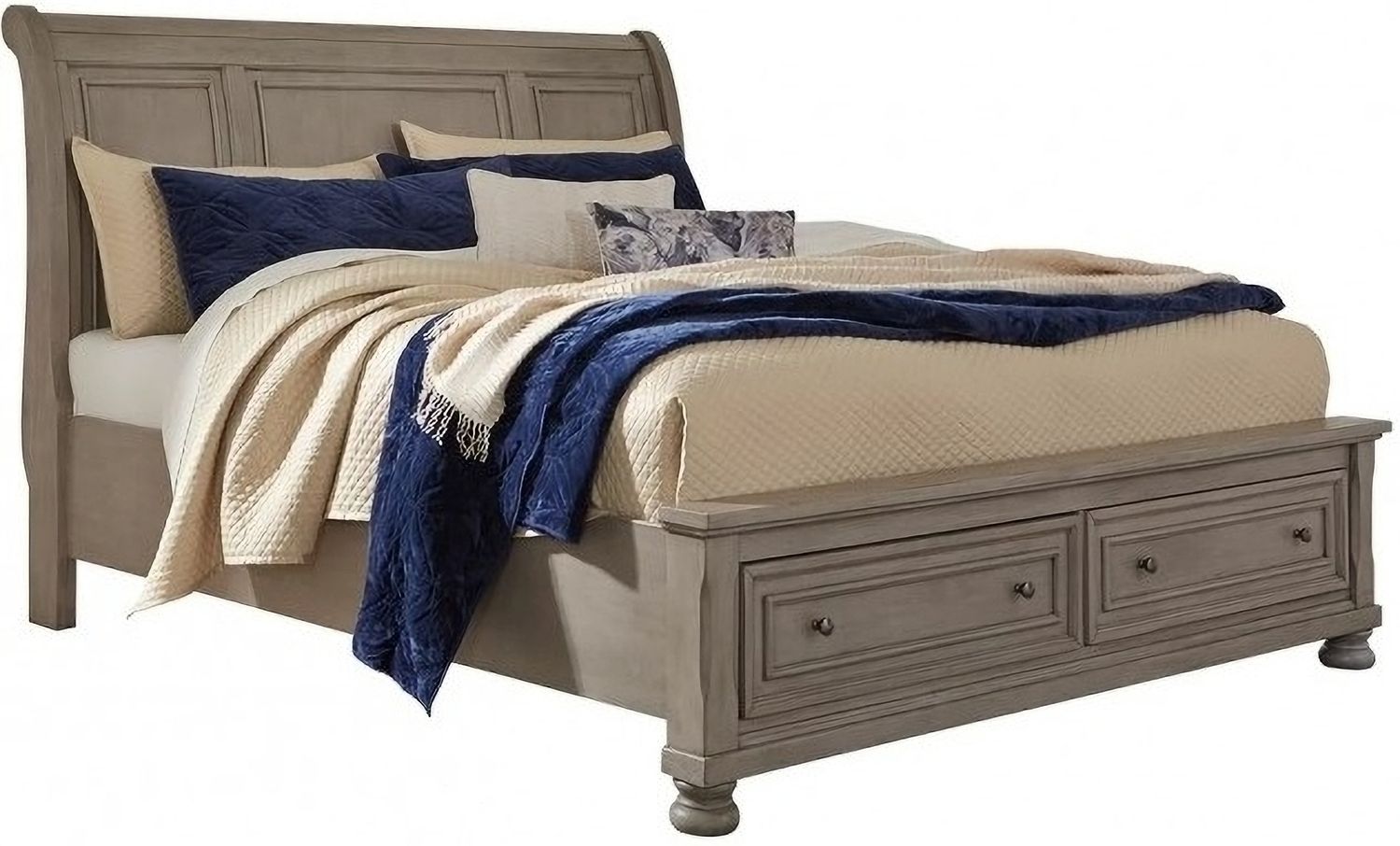 Lettner Light Gray Queen Sleigh Bed B733B3