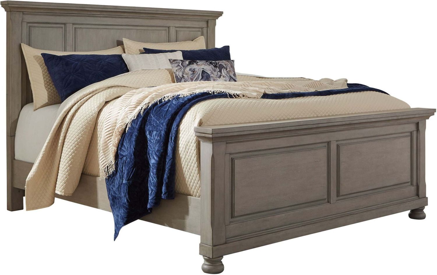 Lettner Light Gray King Panel Bed B733B6