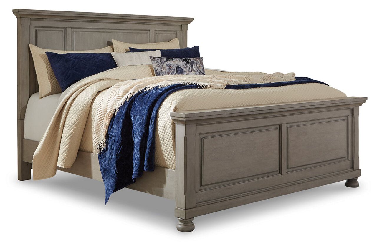 Lettner Light Gray King Panel Bed B733B6