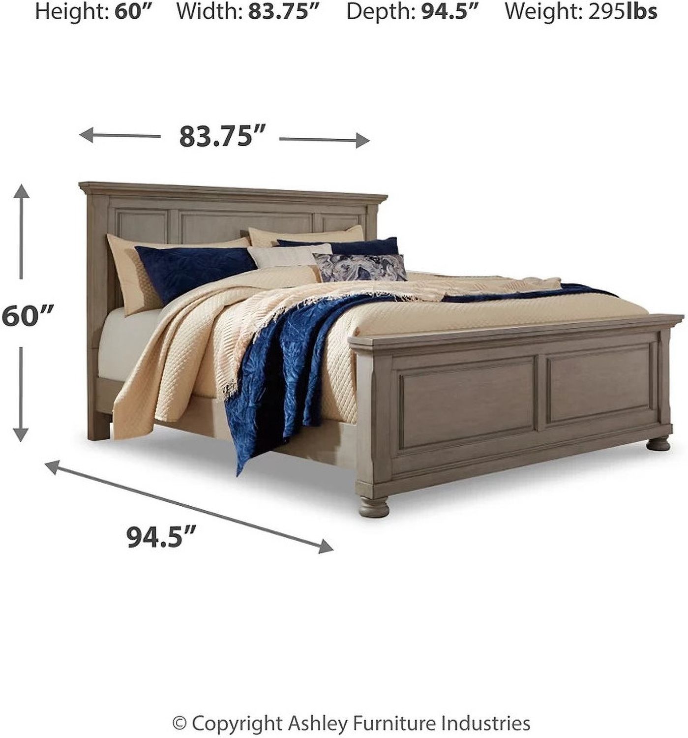 Lettner Light Gray Cal. King Panel Bed B733B7
