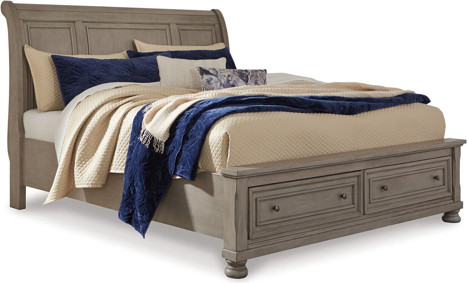 Lettner Light Gray King Sleigh Bed B733B8