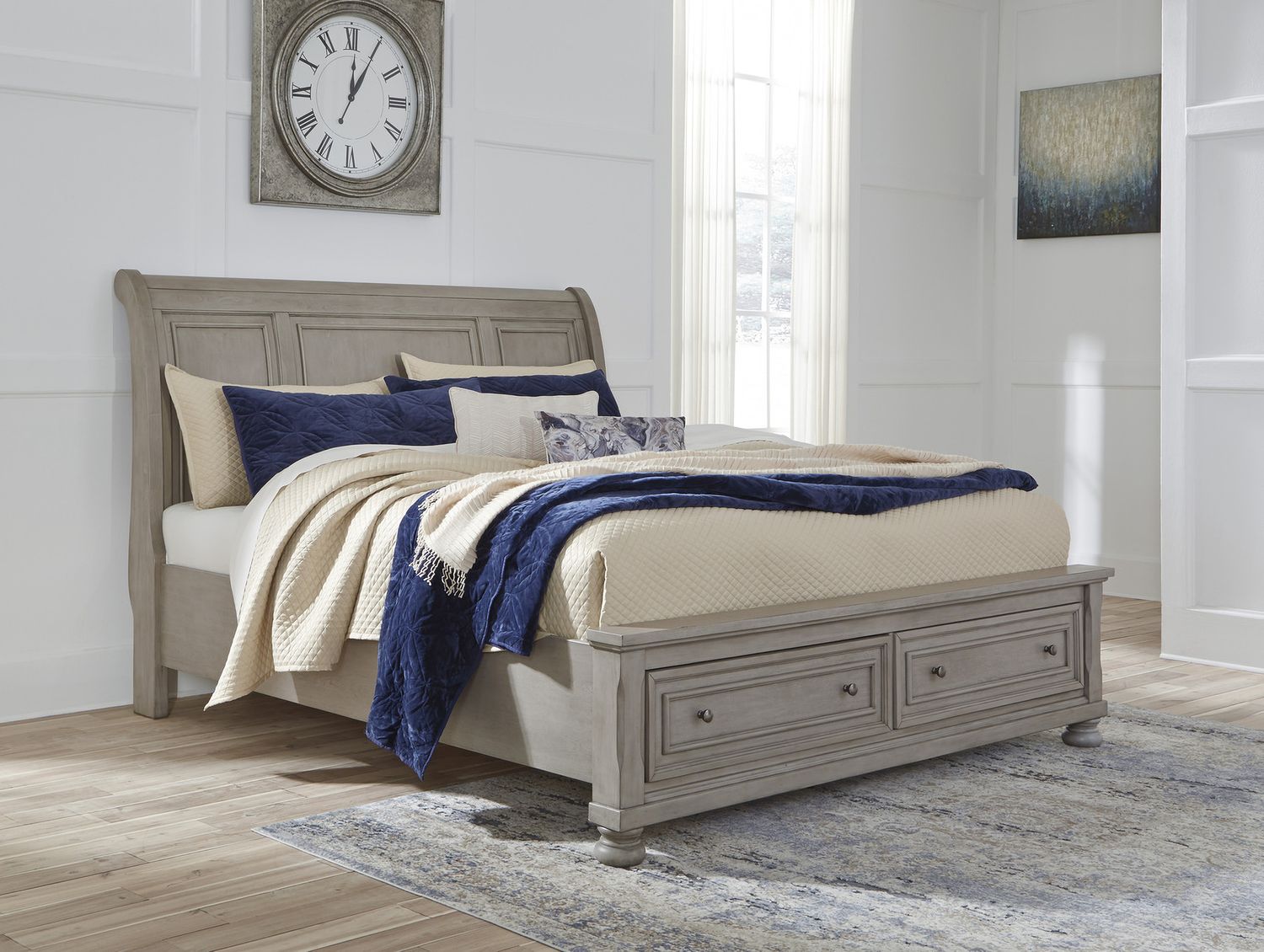 Lettner Light Gray King Sleigh Bed B733B8