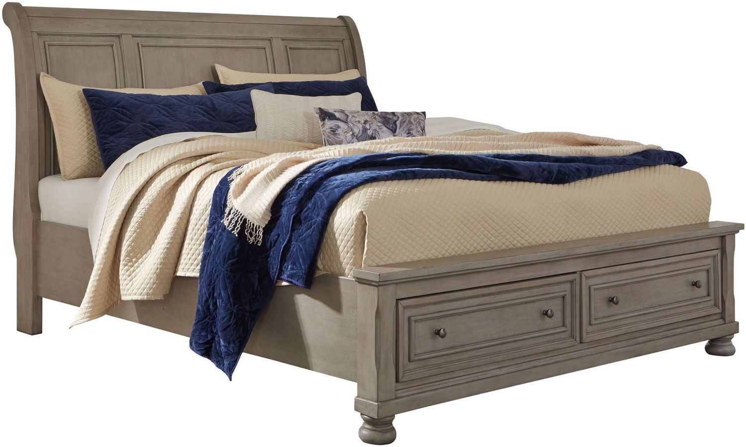 Lettner Light Gray Cal. King Sleigh Bed B733B9