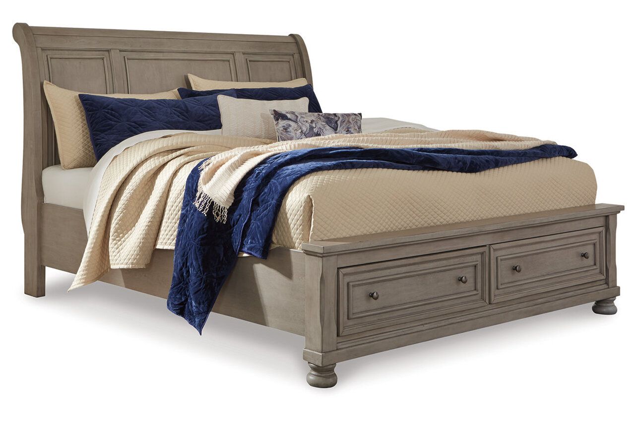 Lettner Light Gray Cal. King Sleigh Bed B733B9