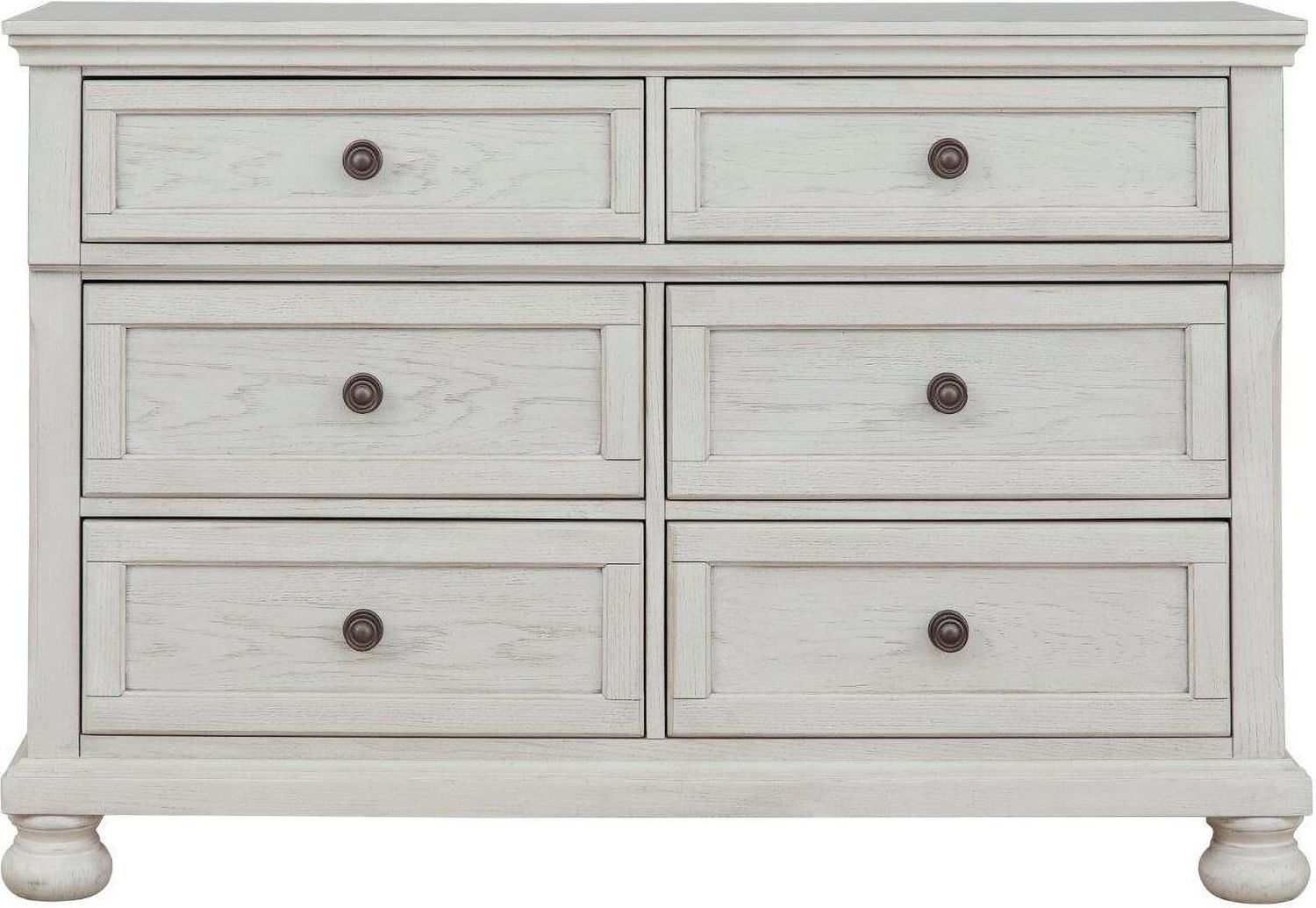 Robbinsdale Antique 6 Drawer White Dresser B74221