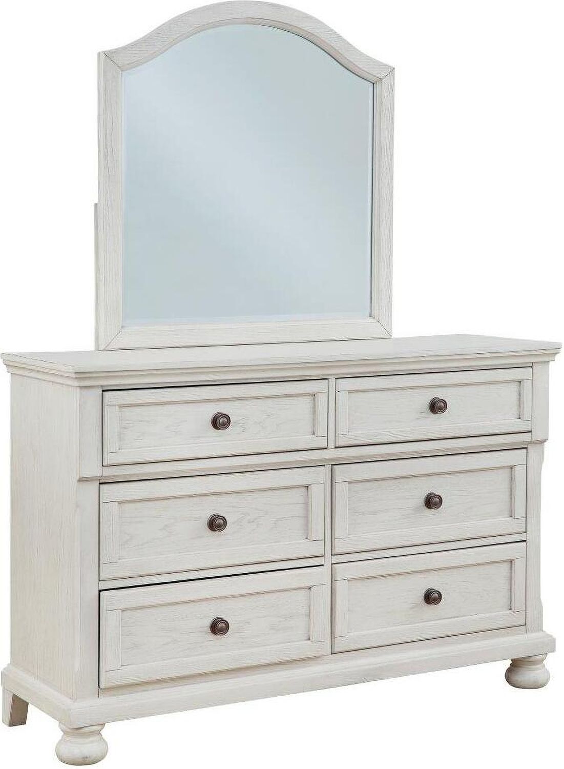 Robbinsdale Antique 6 Drawer White Dresser B74221