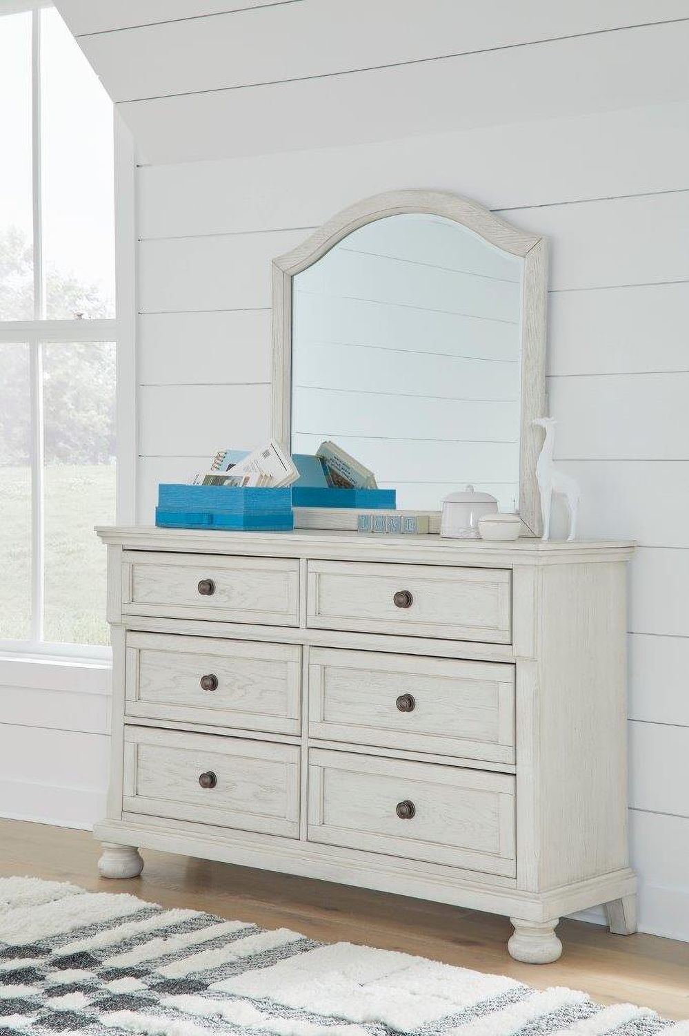 Robbinsdale Antique White Mirror B74226