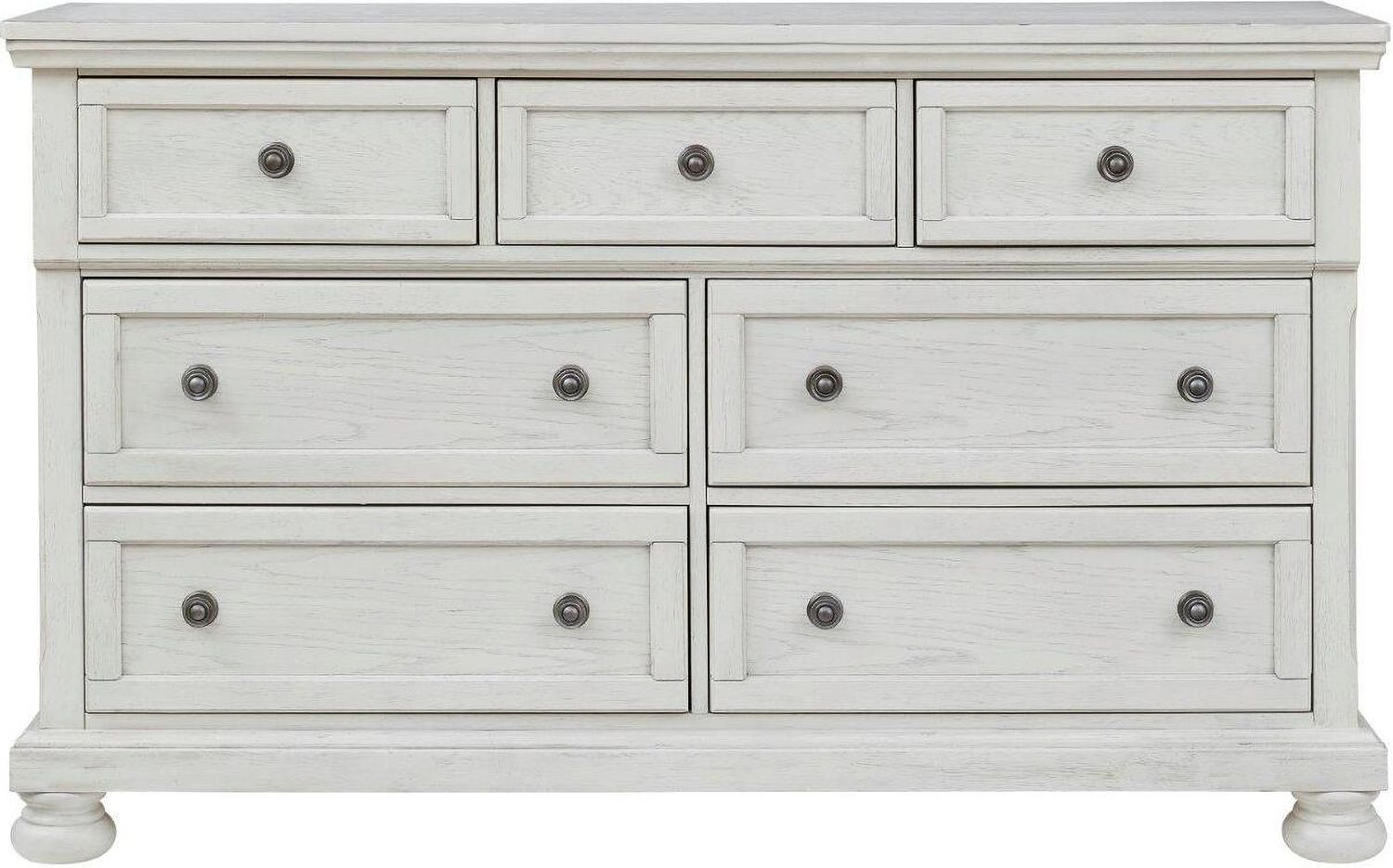 Robbinsdale Antique 7 Drawer White Dresser B74231