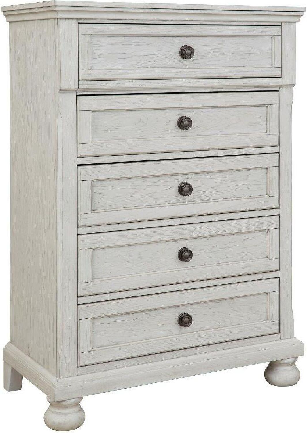 Robbinsdale Antique White 5 Drawer Chest of Drawers B74245