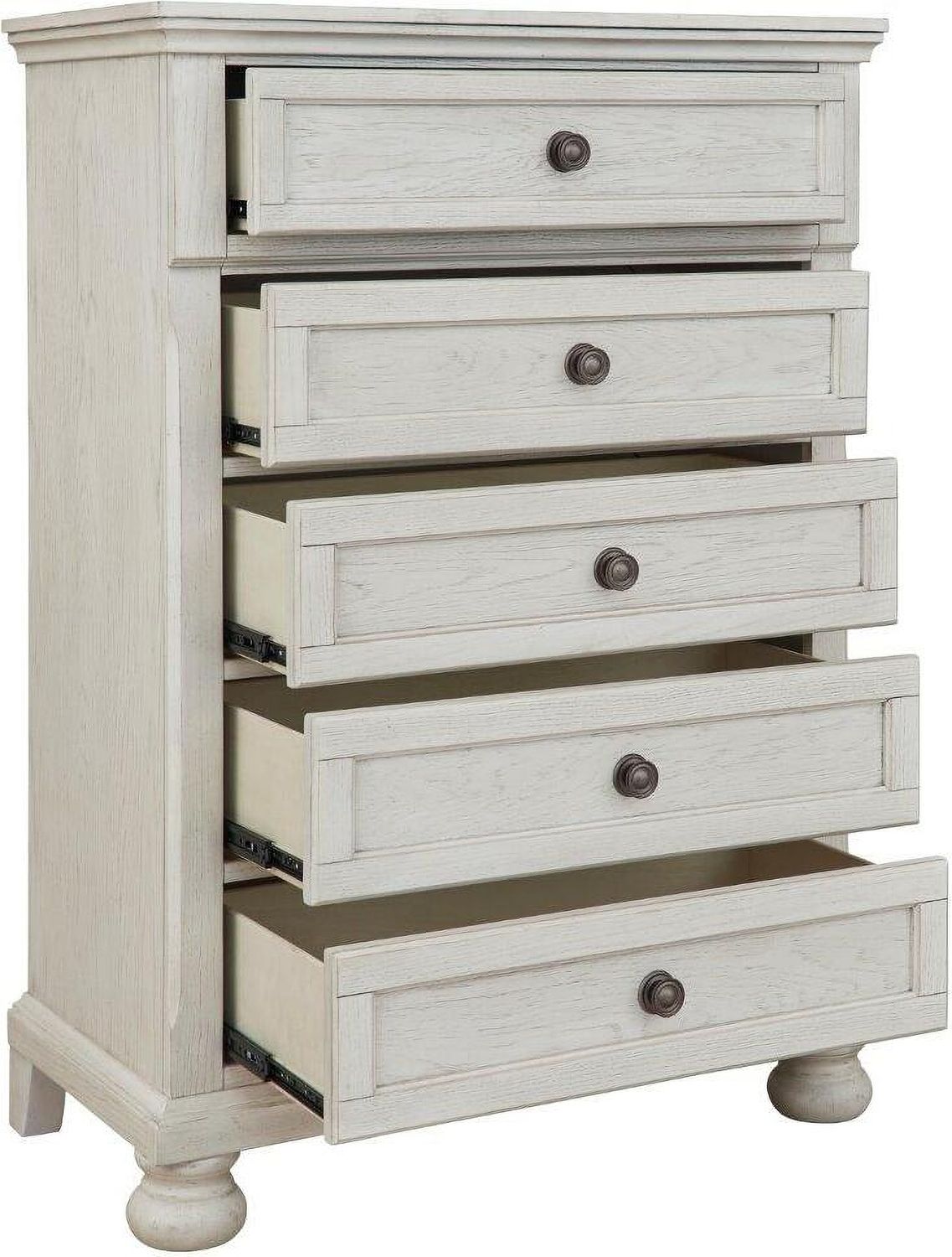 Robbinsdale Antique White 5 Drawer Chest of Drawers B74245