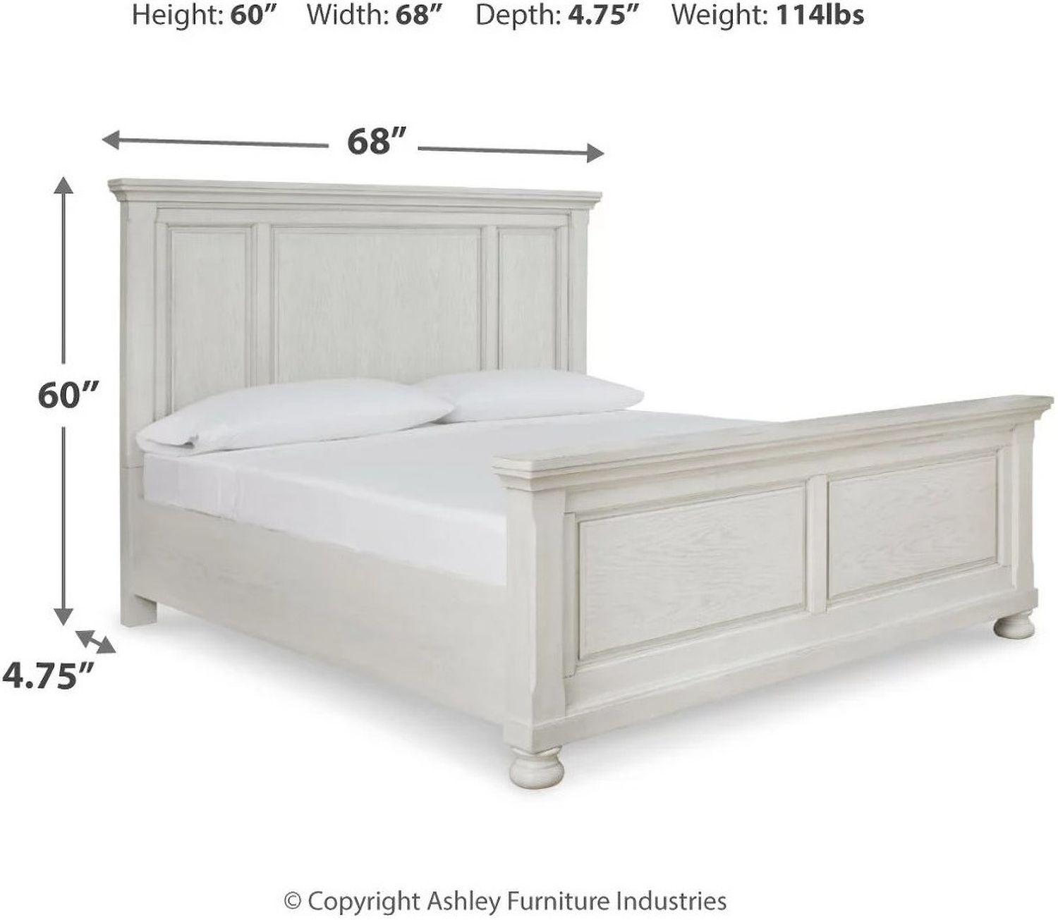 Robbinsdale Antique White Queen Panel Headboard Only B74257