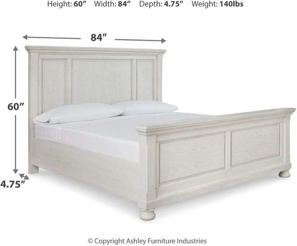 Robbinsdale Antique White King/California King Panel Headboard Only B74258