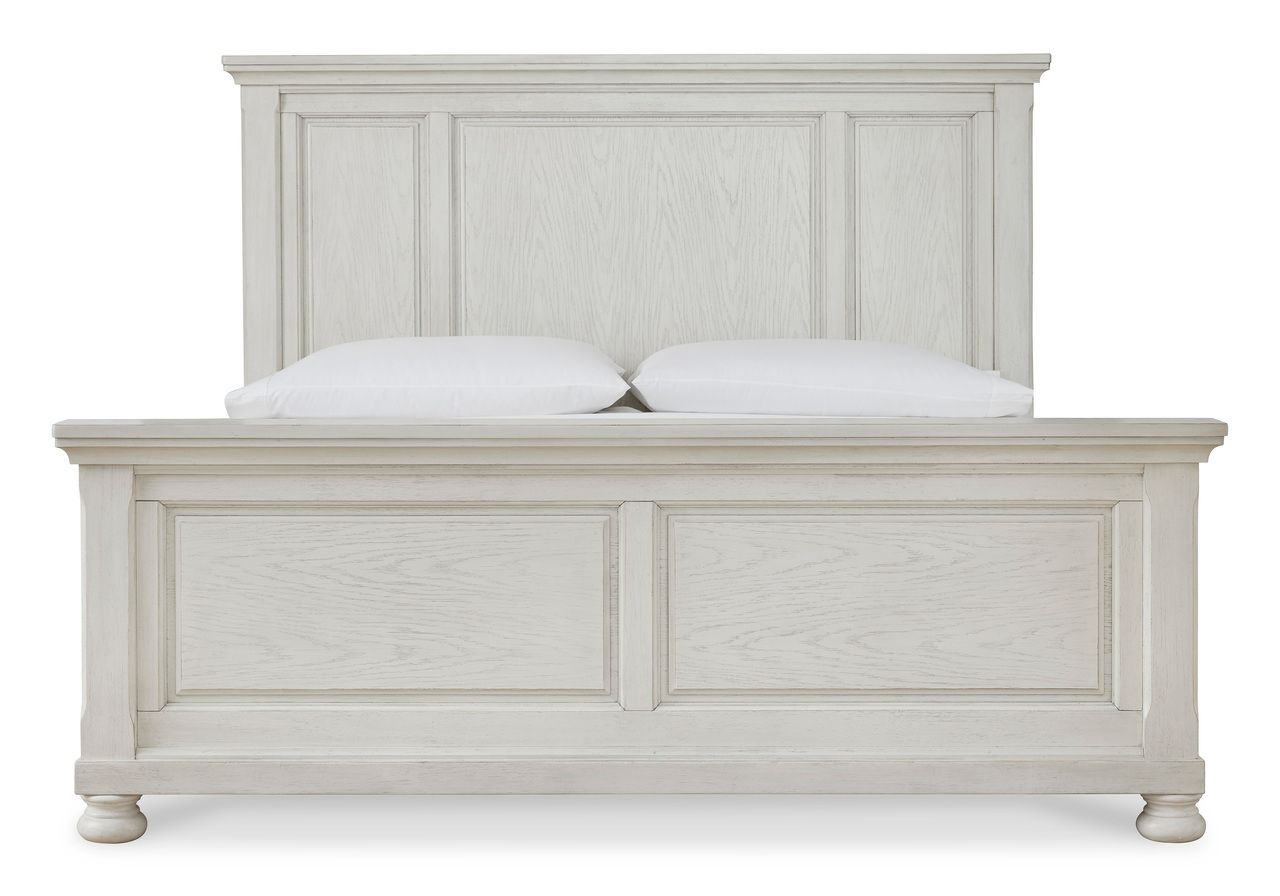 Robbinsdale Antique White King/California King Panel Headboard Only B74258