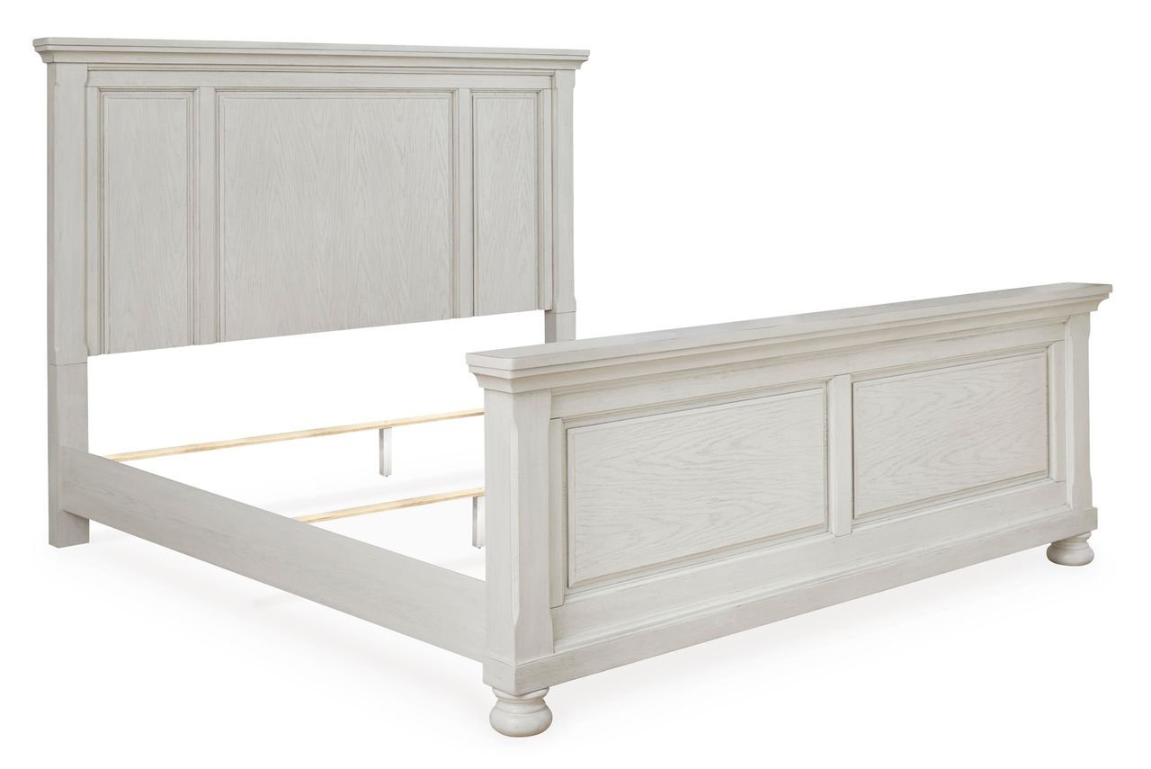 Robbinsdale Antique White King/California King Panel Headboard Only B74258