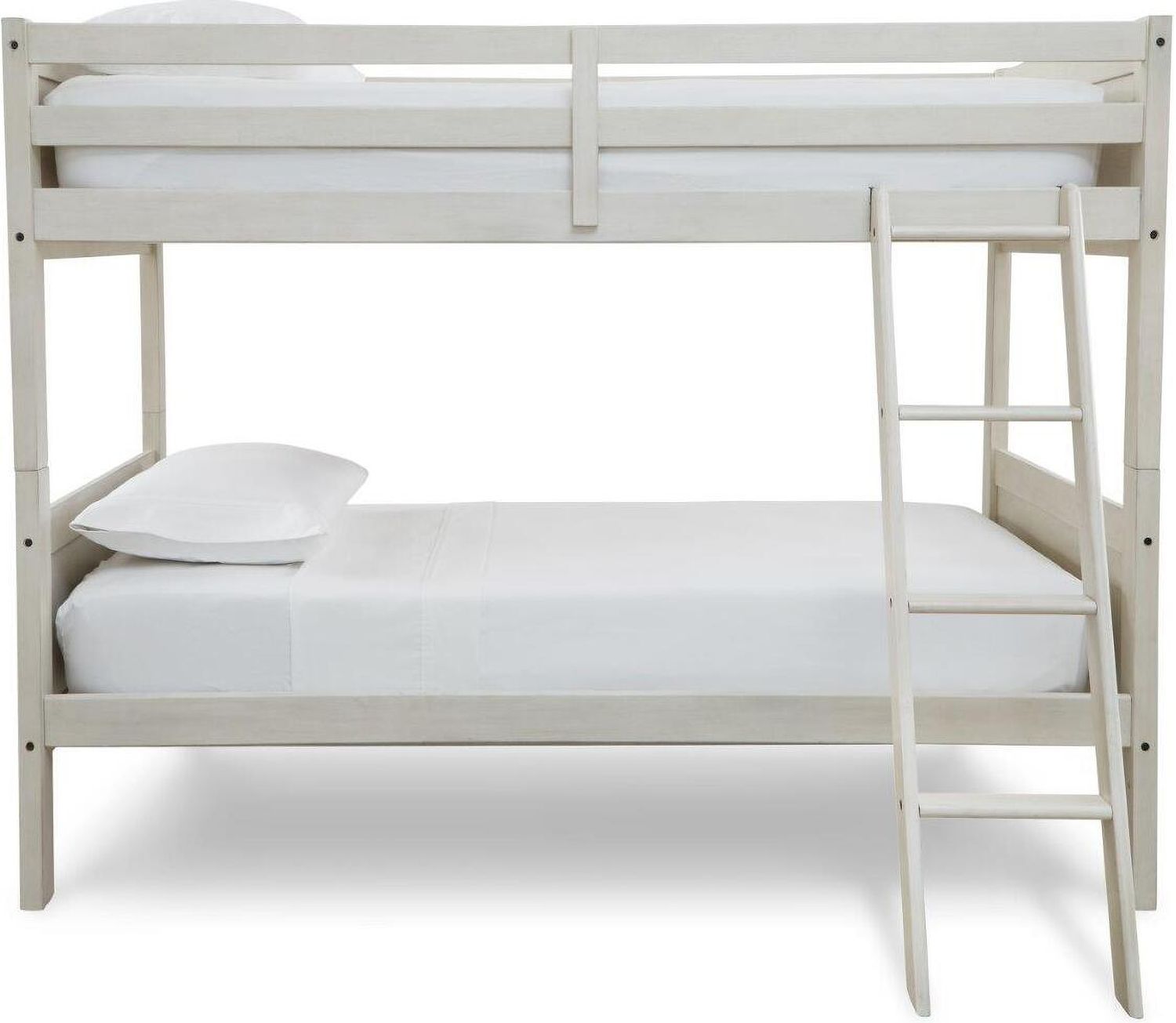 Robbinsdale Antique White Twin Over Twin Bunk Bed With Ladder B74259
