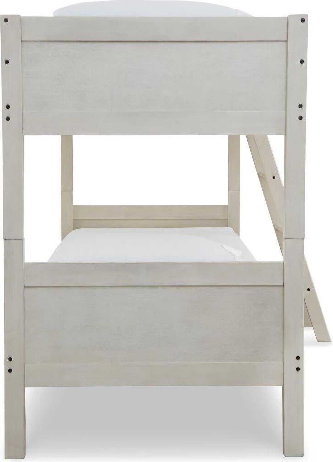 Robbinsdale Antique White Twin Over Twin Bunk Bed With Ladder B74259