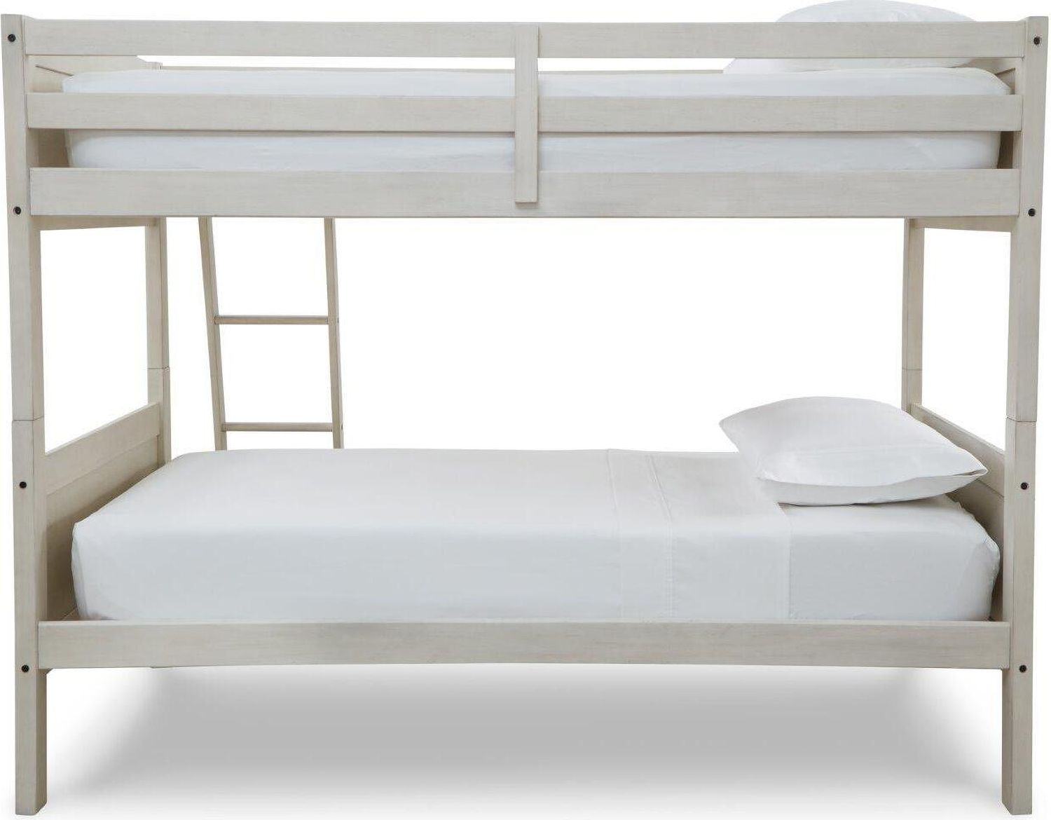 Robbinsdale Antique White Twin Over Twin Bunk Bed With Ladder B74259
