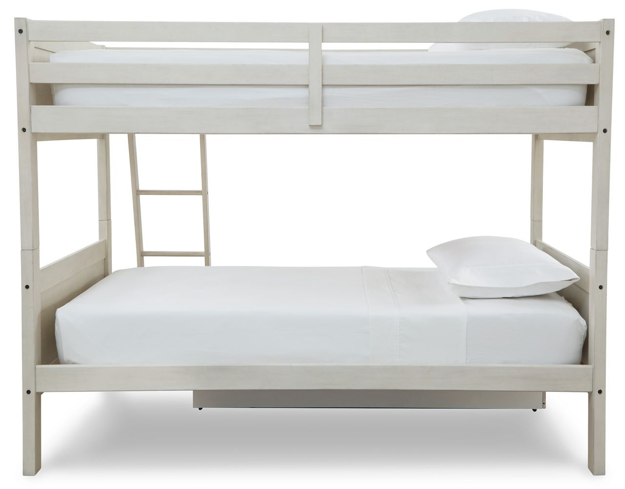 Robbinsdale Antique White Twin Over Twin Bunk Bed With Ladder B74259