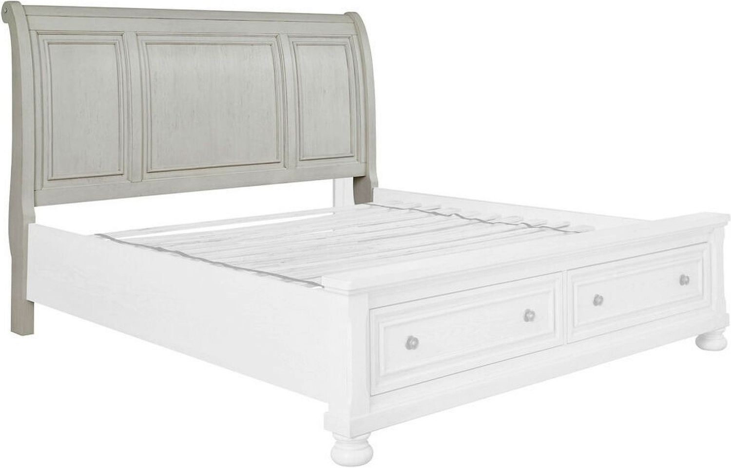Robbinsdale Antique White King/California King Sleigh Headboard Only B74278