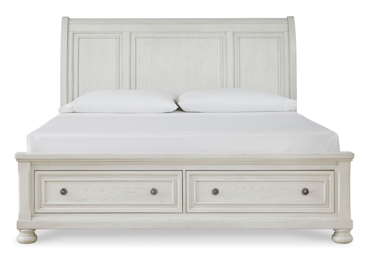 Robbinsdale Antique White King/California King Sleigh Headboard Only B74278