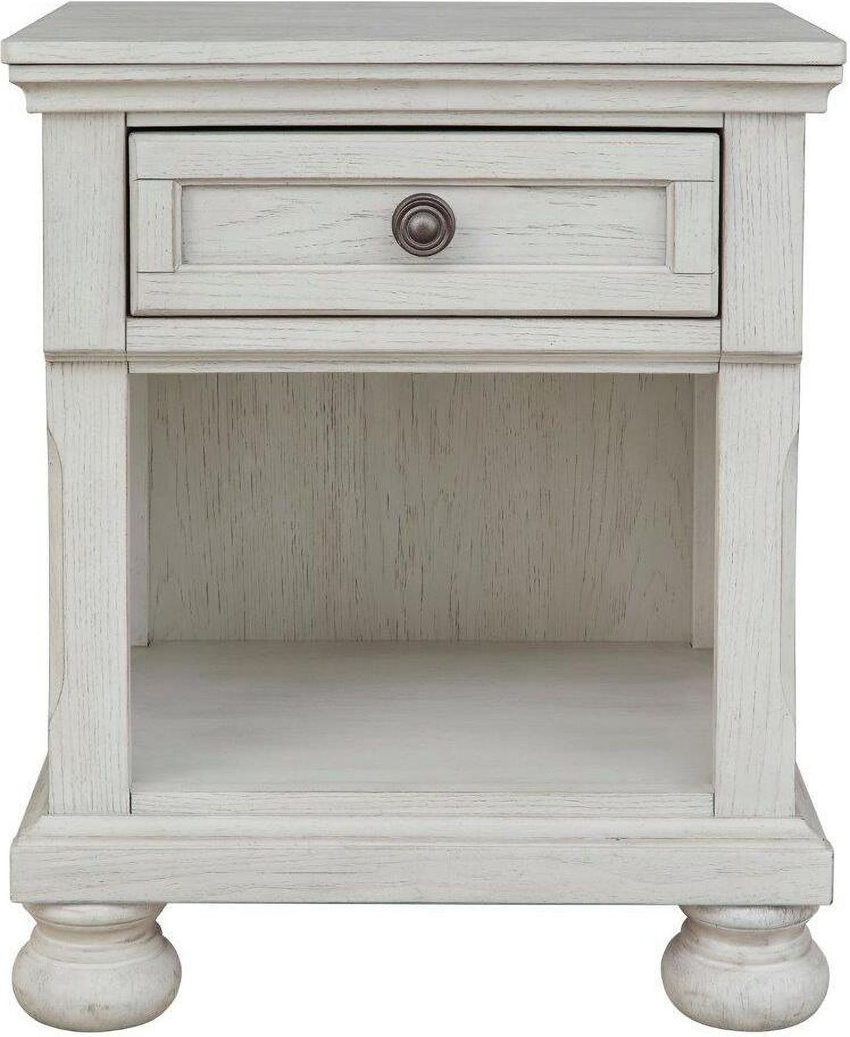Robbinsdale Antique White One Drawer Nightstand B74291