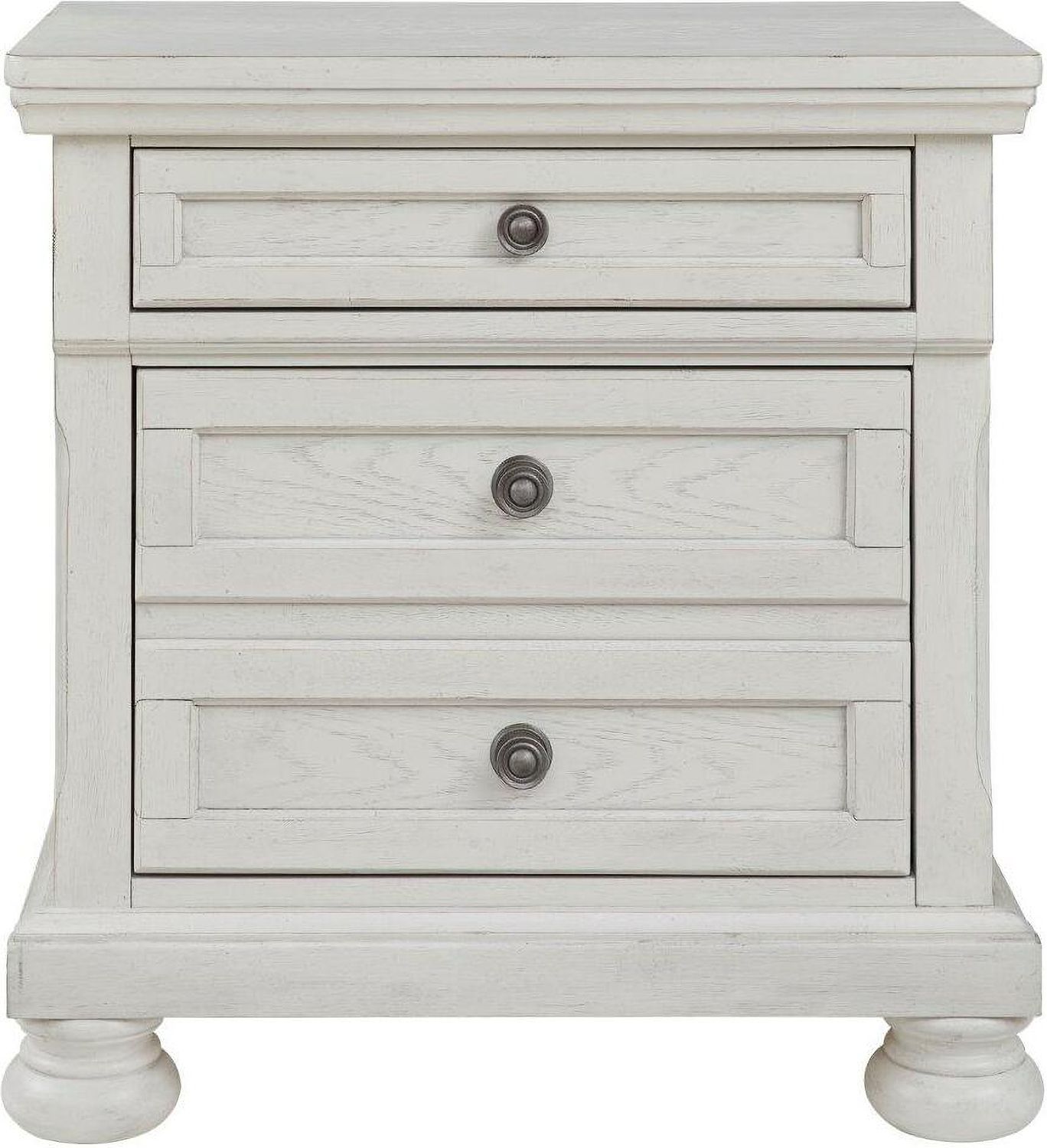 Robbinsdale Antique White Two Drawer Night Stand B74292