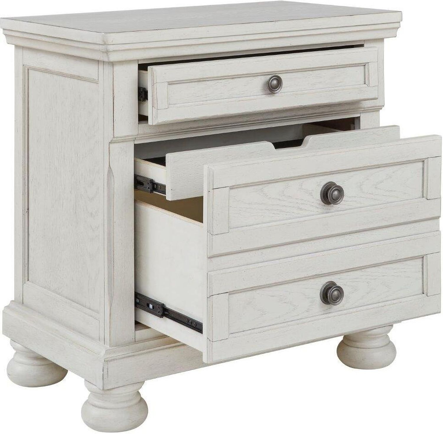 Robbinsdale Antique White Two Drawer Night Stand B74292