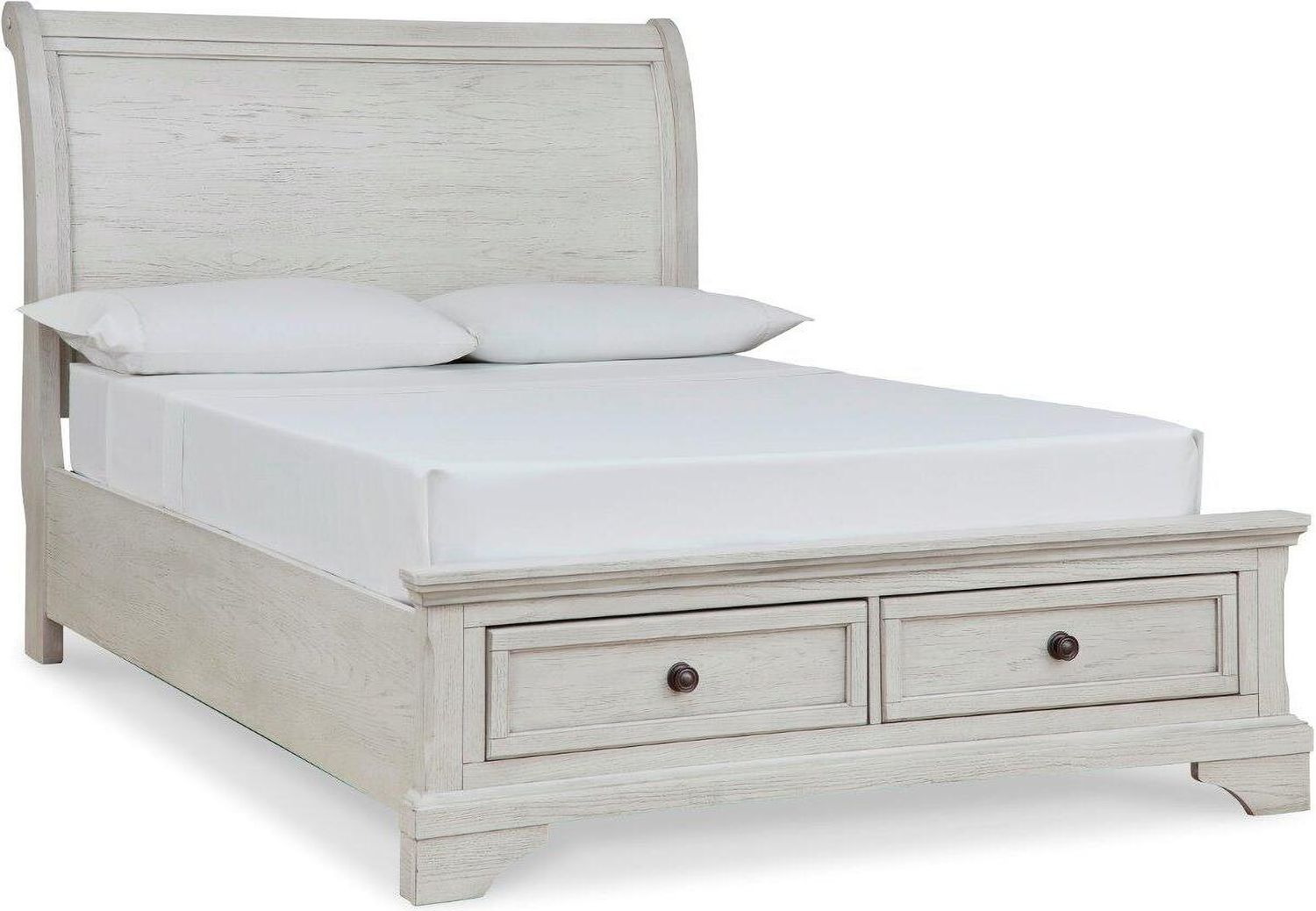 Robbinsdale Antique White Full Sleigh Storage Bed B742B13