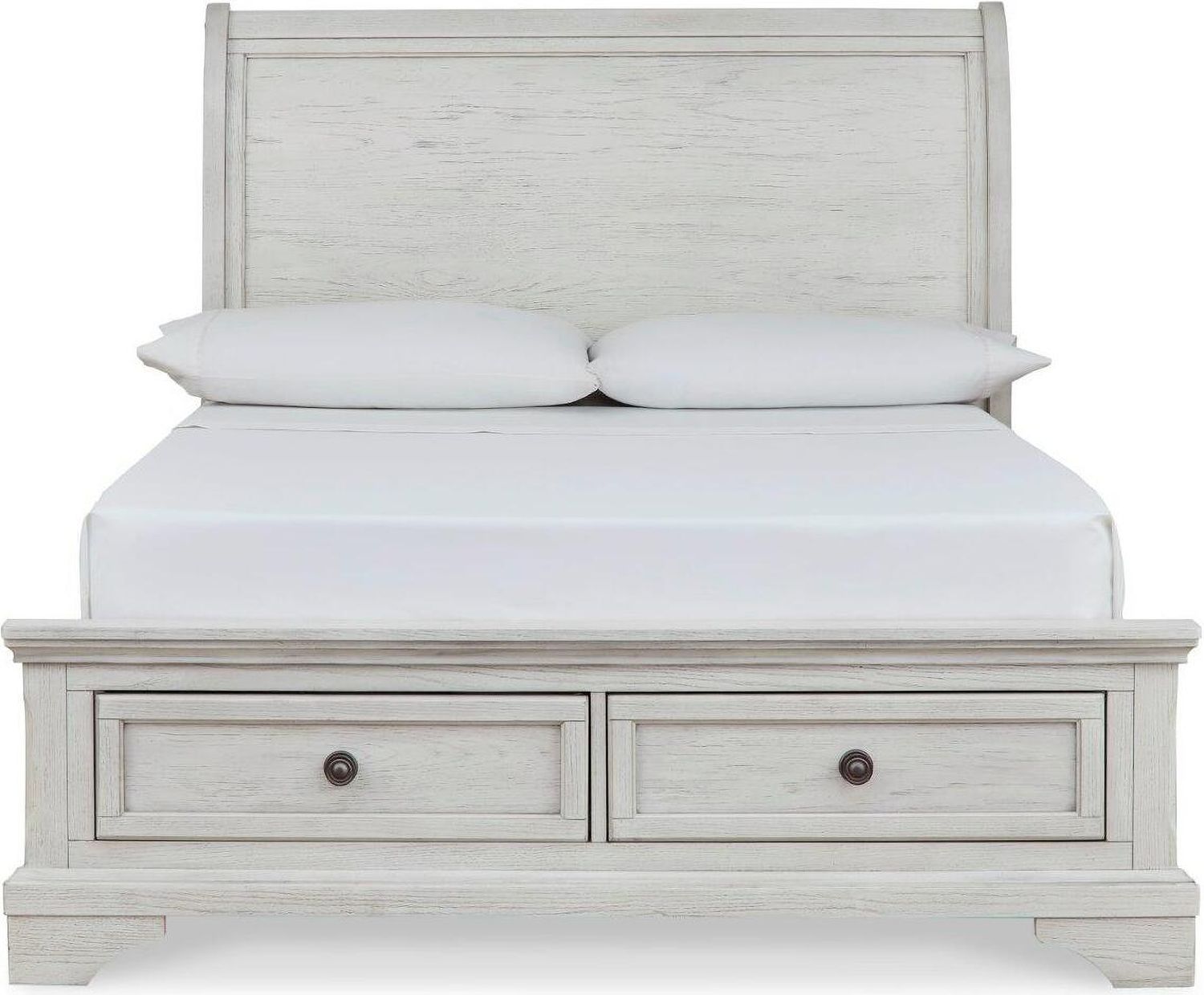 Robbinsdale Antique White Full Sleigh Storage Bed B742B13
