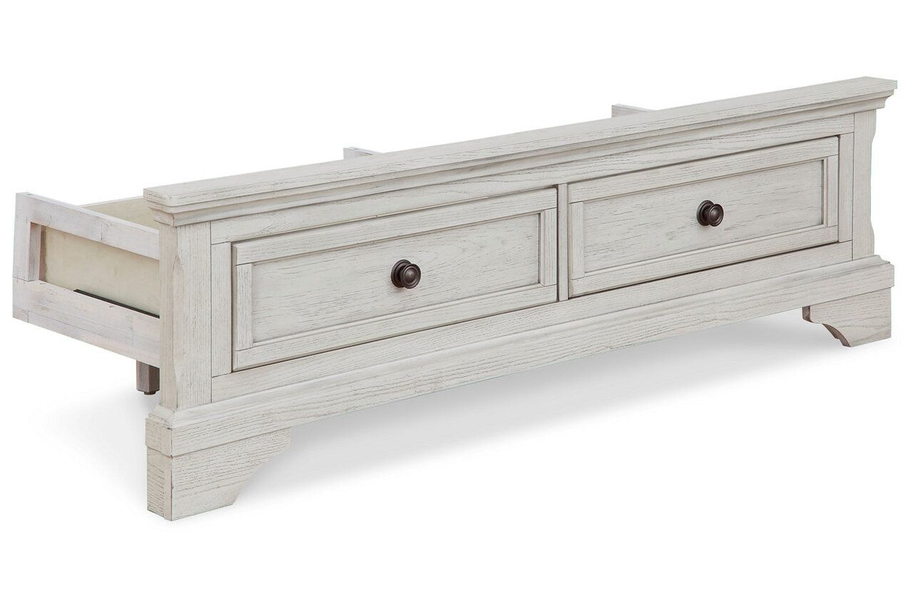 Robbinsdale Antique White Full Sleigh Storage Bed B742B13