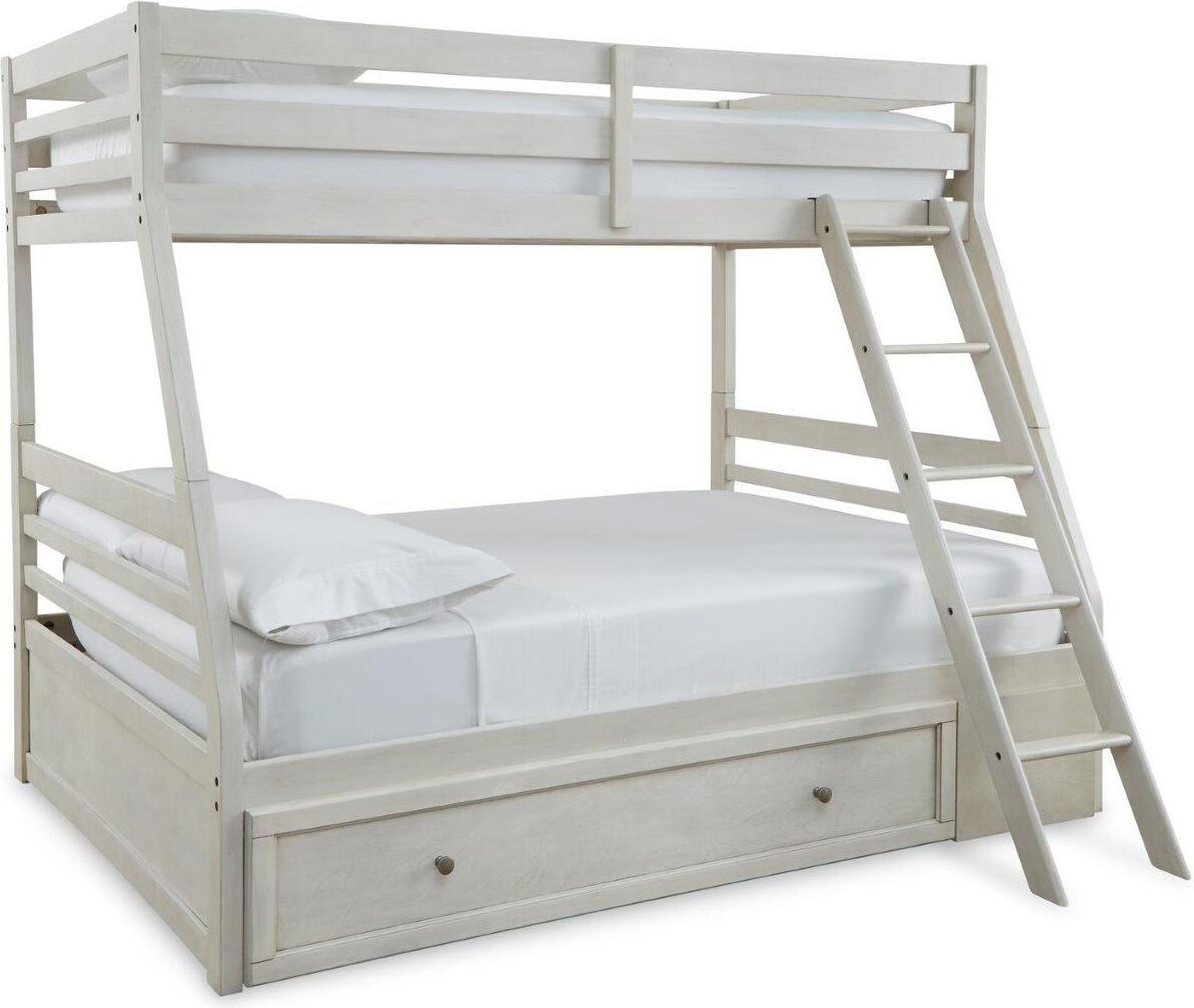 Robbinsdale Antique White Twin Over Full Bunk Bed With Storage B742B16