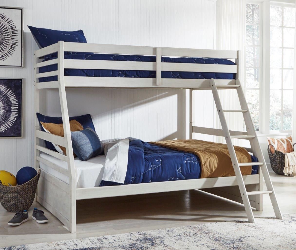 Robbinsdale Antique White Twin Over Full Bunk Bed B742B17