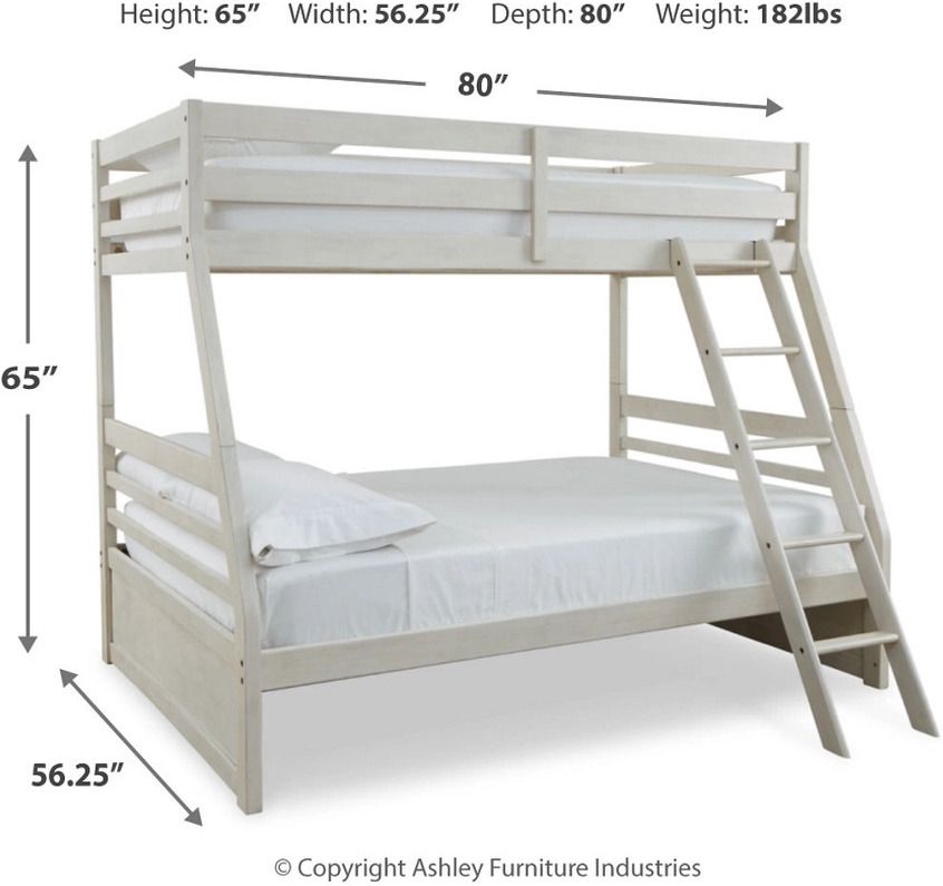 Robbinsdale Antique White Twin Over Full Bunk Bed B742B17