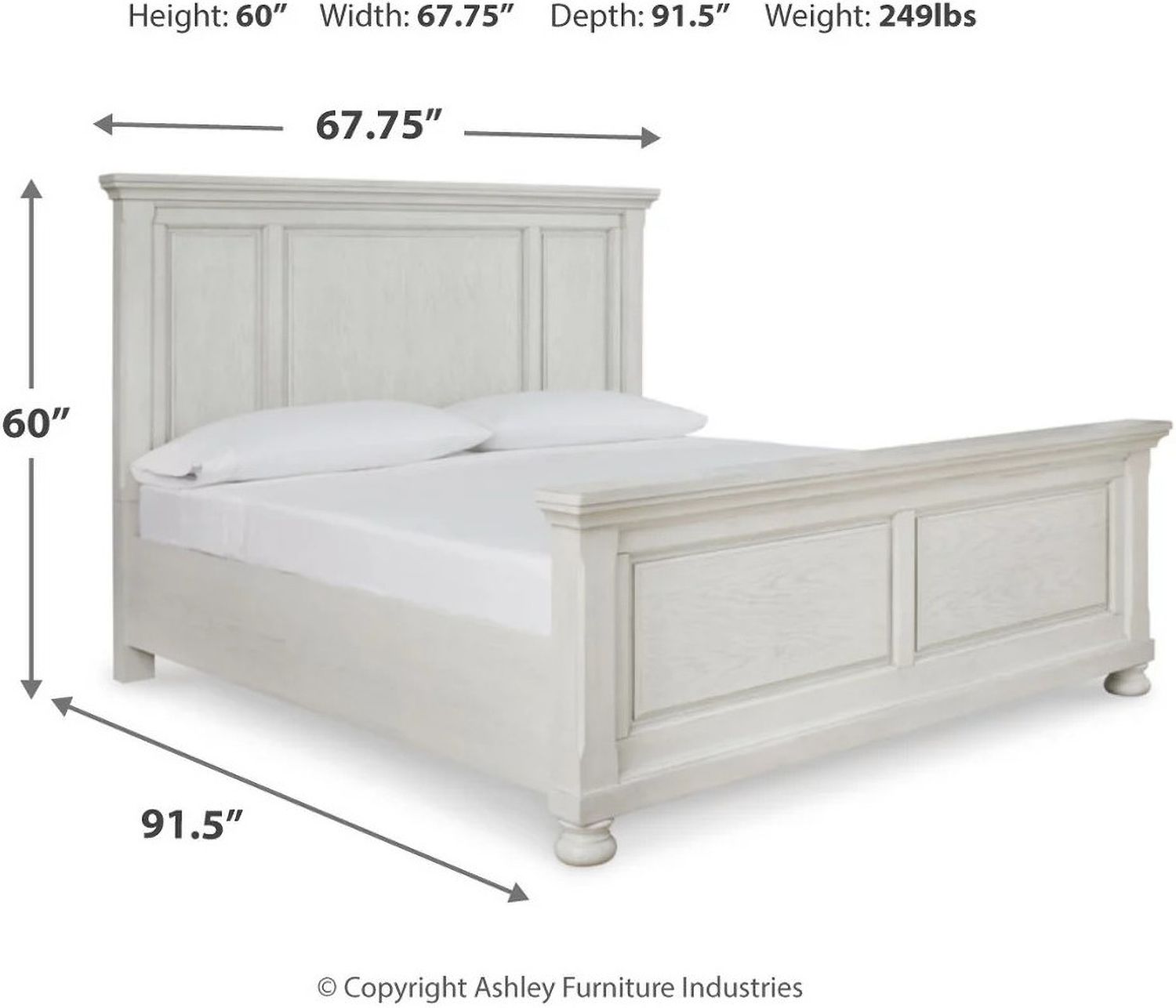 Robbinsdale Antique White Queen Panel Bed B742B2
