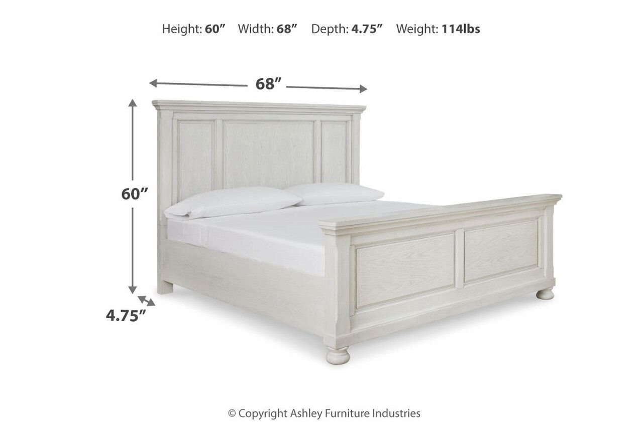 Robbinsdale Antique White Queen Panel Bed B742B2