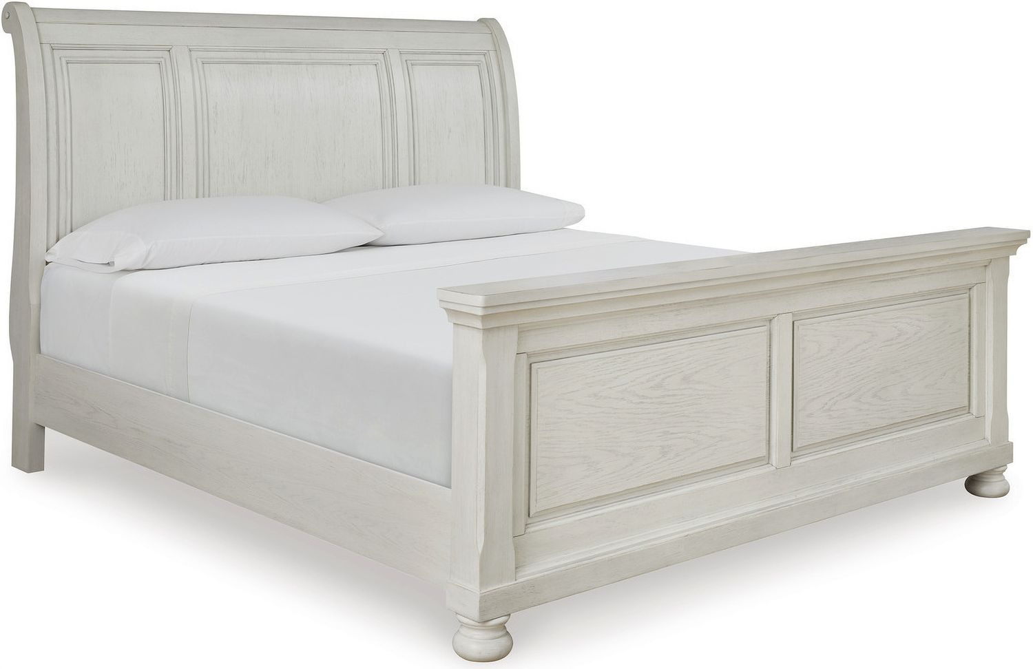 Robbinsdale King Sleigh Bed In Antique White B742B22