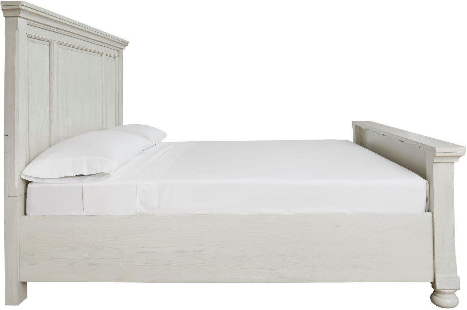 Robbinsdale Antique White King Panel Bed B742B6