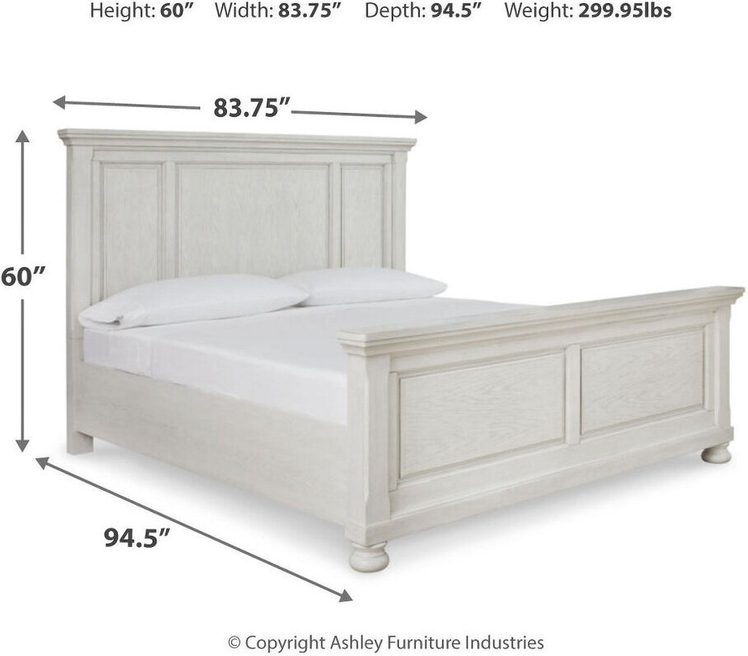 Robbinsdale Antique White California King Panel Bed B742B7