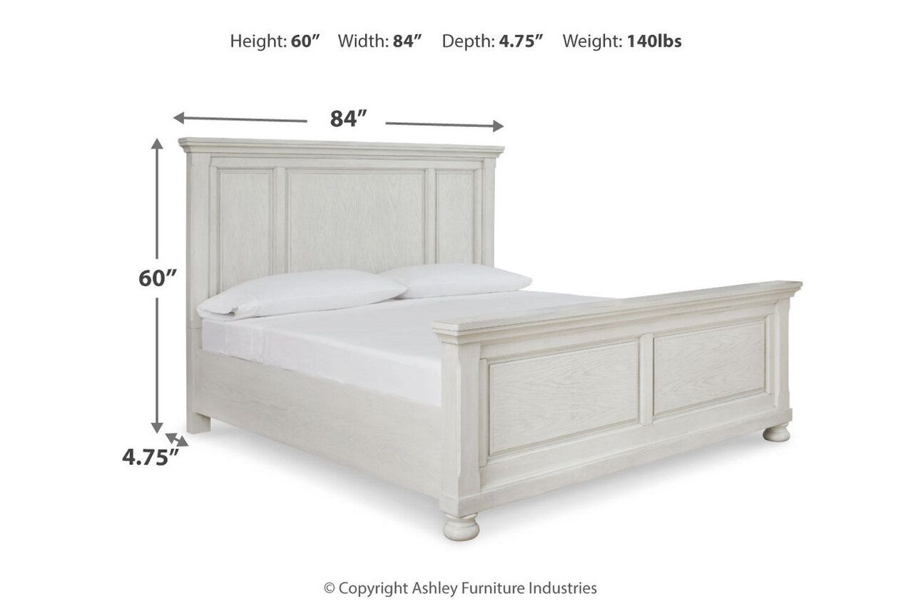 Robbinsdale Antique White California King Panel Bed B742B7