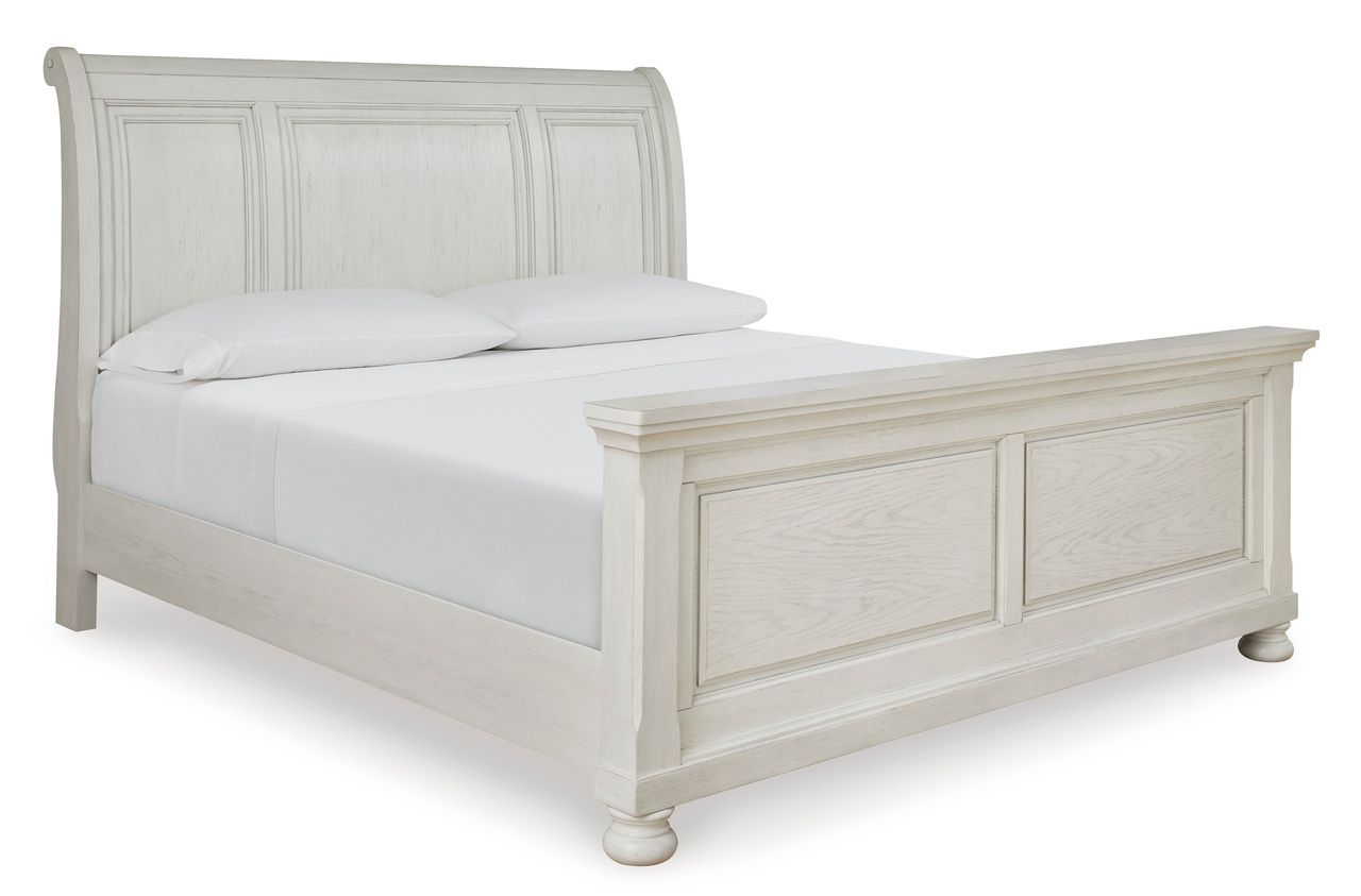 Robbinsdale Antique White California King Panel Bed B742B7
