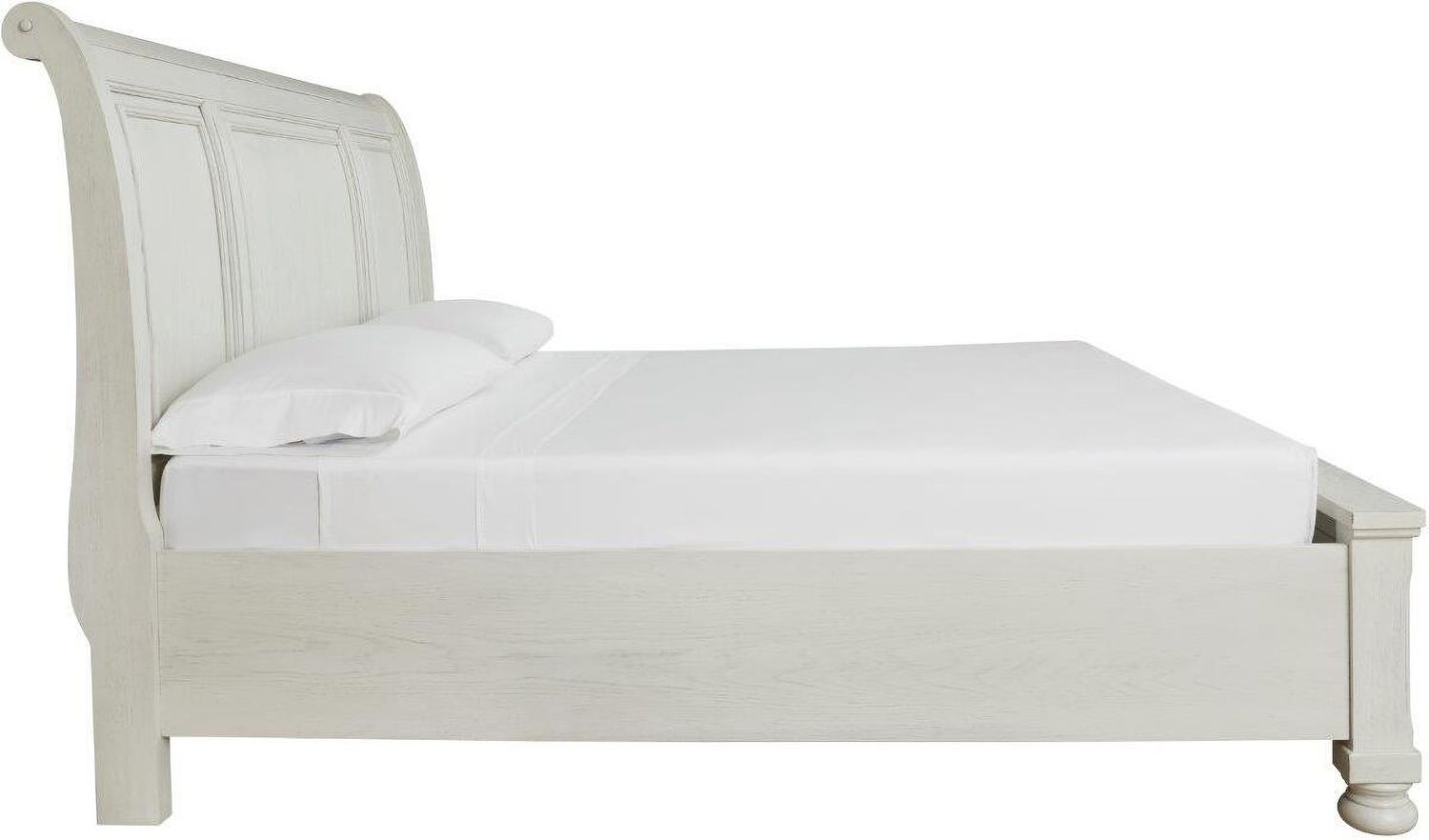 Robbinsdale Antique White California King Sleigh Storage Bed B742B9