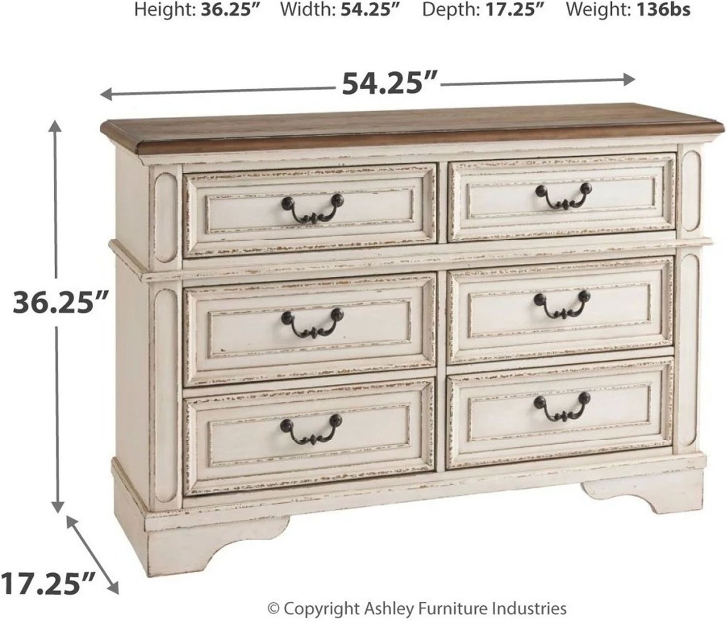 Realyn Two Tone Youth Dresser B74321