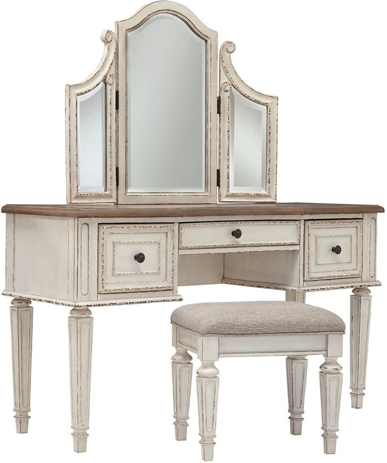 Realyn Two Tone 3 Piece Vanity B74322