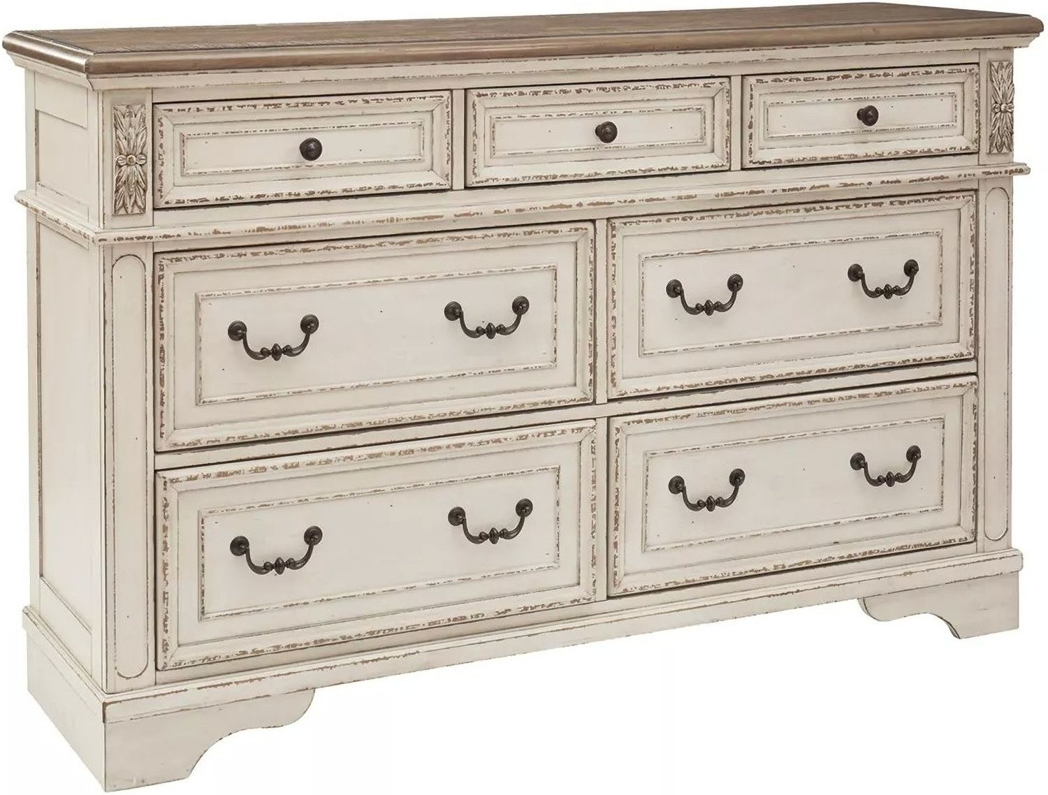 Realyn Two Tone 7 Drawer Dresser B74331