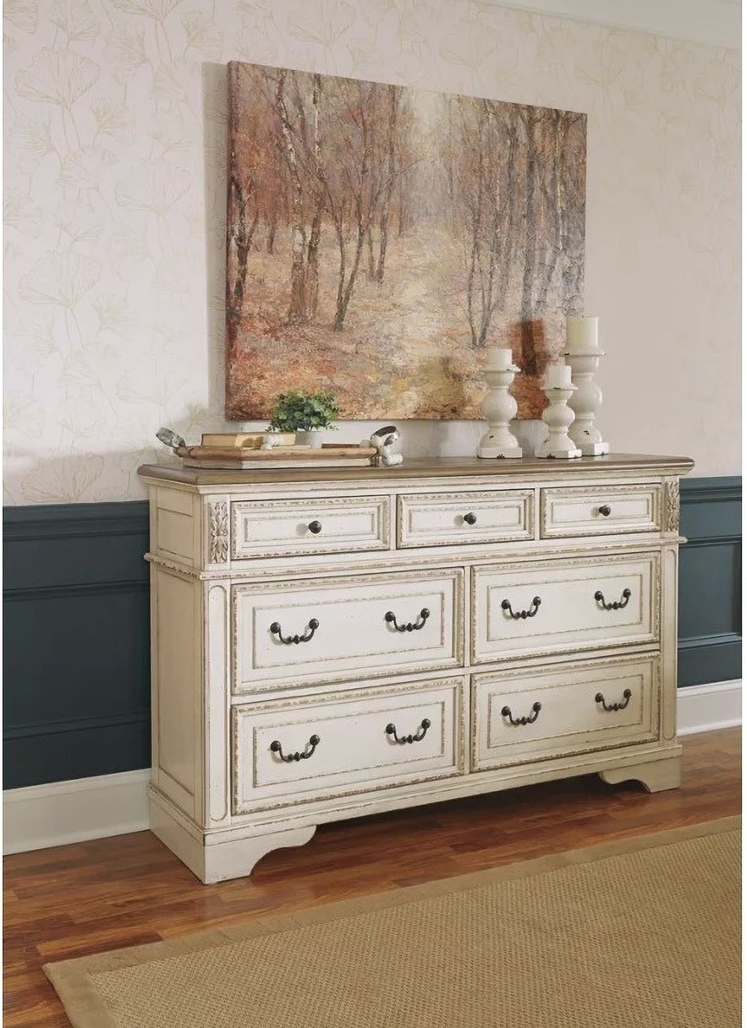 Realyn Two Tone 7 Drawer Dresser B74331