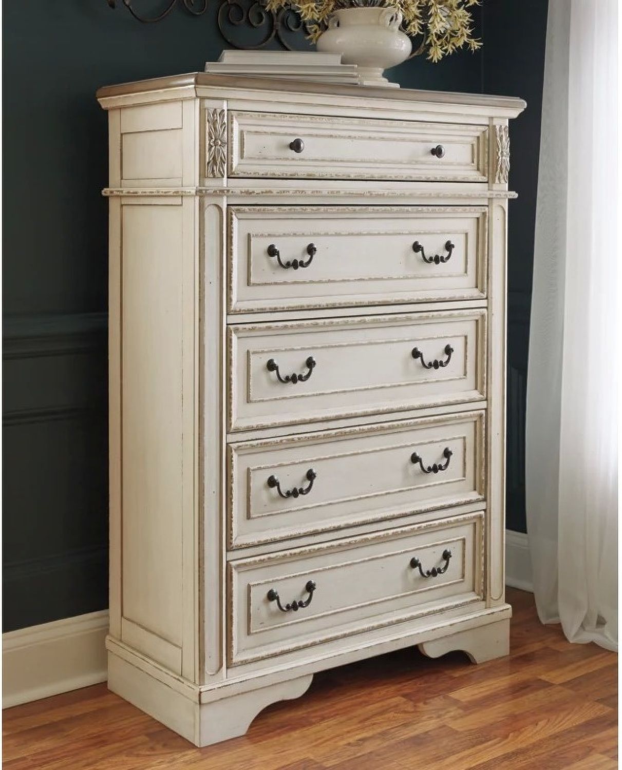 Realyn Two Tone 5 Drawer Chest B74346