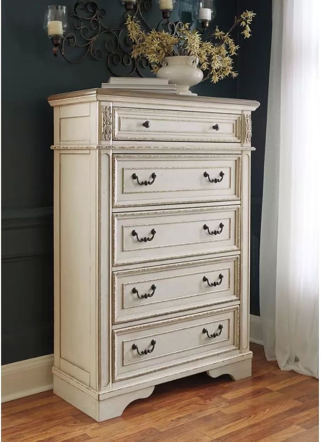 Realyn Two Tone 5 Drawer Chest B74346