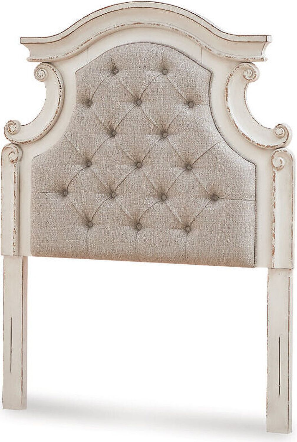 Realyn Chipped White Twin Upholstered Panel Headboard Only B74353