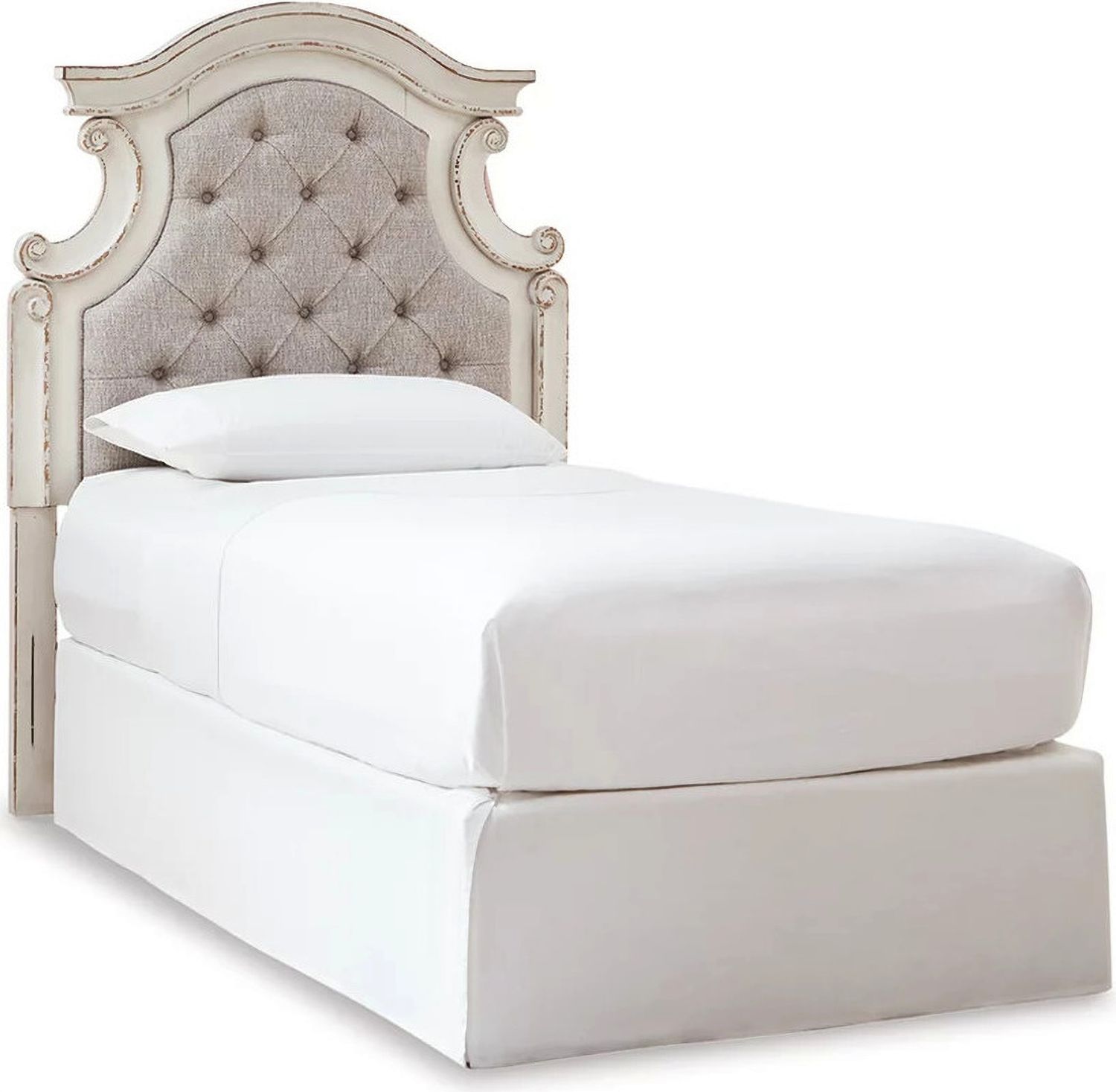 Realyn Chipped White Twin Upholstered Panel Headboard Only B74353