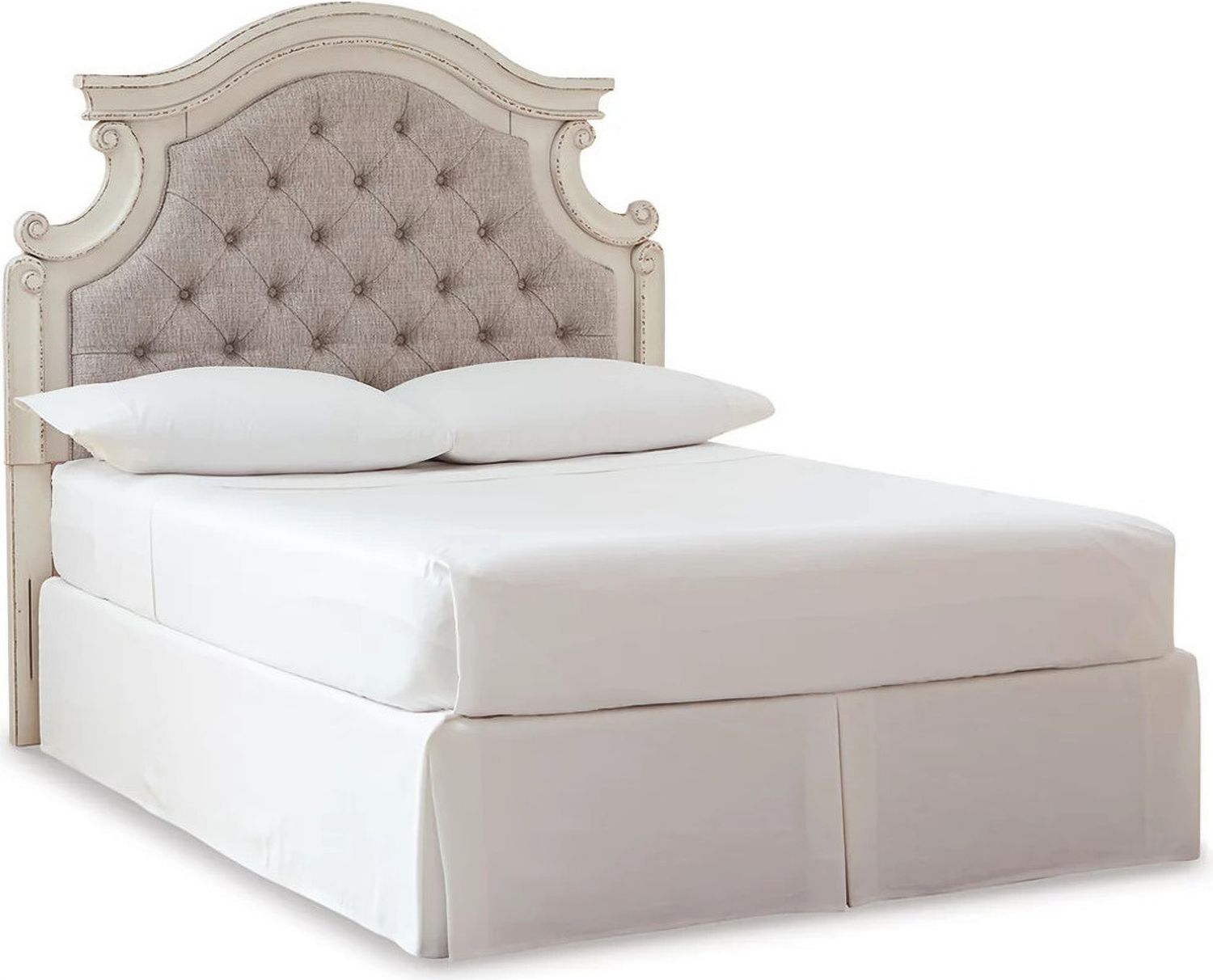 Realyn Chipped White Full Upholstered Panel Headboard Only B74387